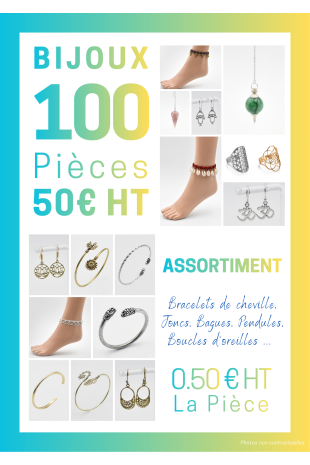 LOTBJ0100 Lot de 100 pieces bijoux